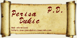 Periša Dukić vizit kartica